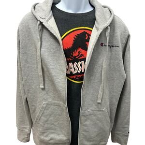 Champion Full Zip Hoodie Sweatshirt Gray Men’s Medium